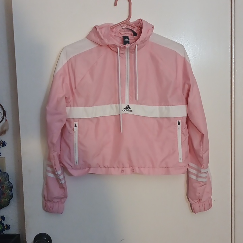 Adidas Pullover Hoodie,Pink/White,NWOT, US size XS girls